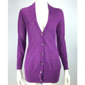 Banana Republic Linen Long Cardigan Purple Size XS